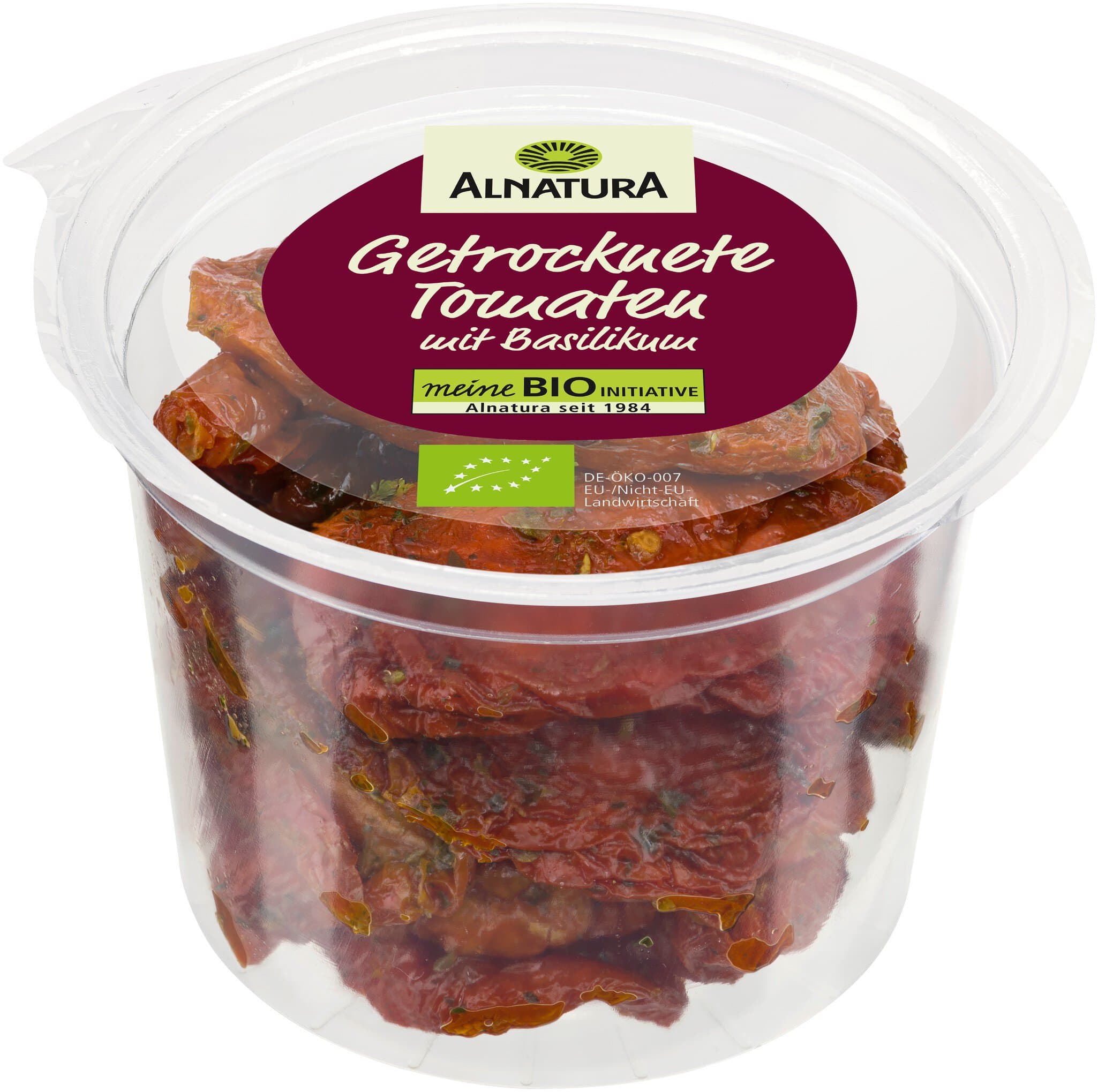 Getrocknete Tomaten mit Basilikum
