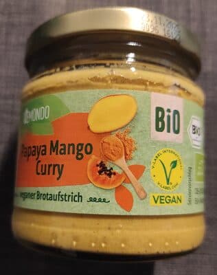 Papaya Mango Curry Veganer Brotaufstrich