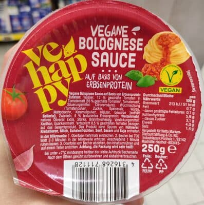 Vegane Bolognese Sauce auf Erbsenprotein