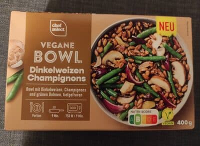 Vegane Bowl Dinkelweizen Champignons