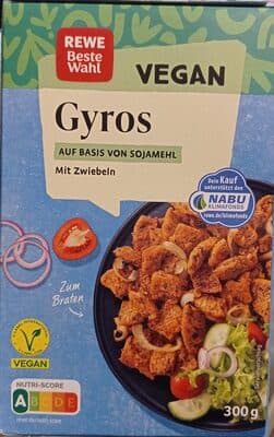 Gyros auf Basis von Sojamehl mit Zwiebeln