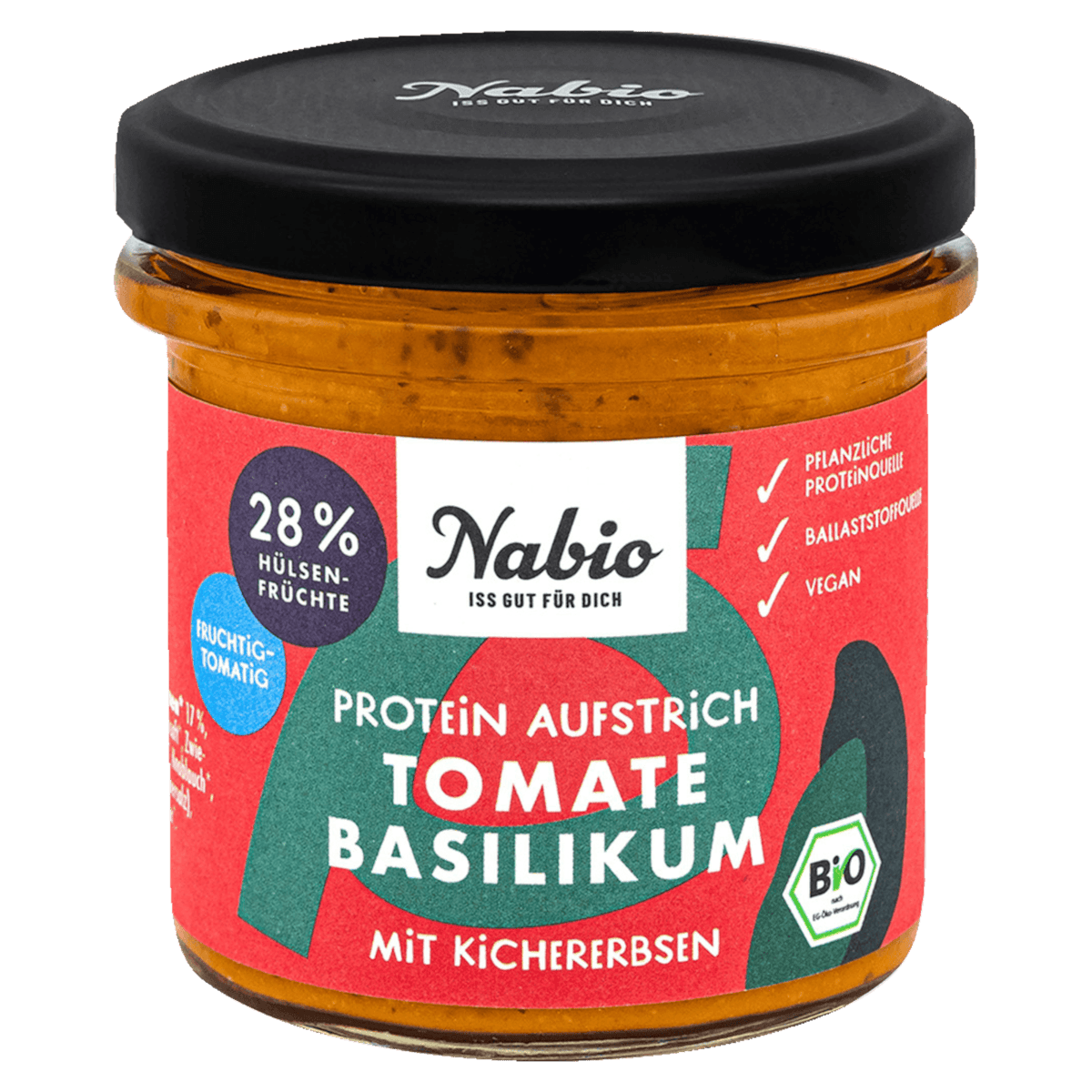 Bio Protein-Aufstrich Tomate Basilikum mit Kichererbsen 135g
