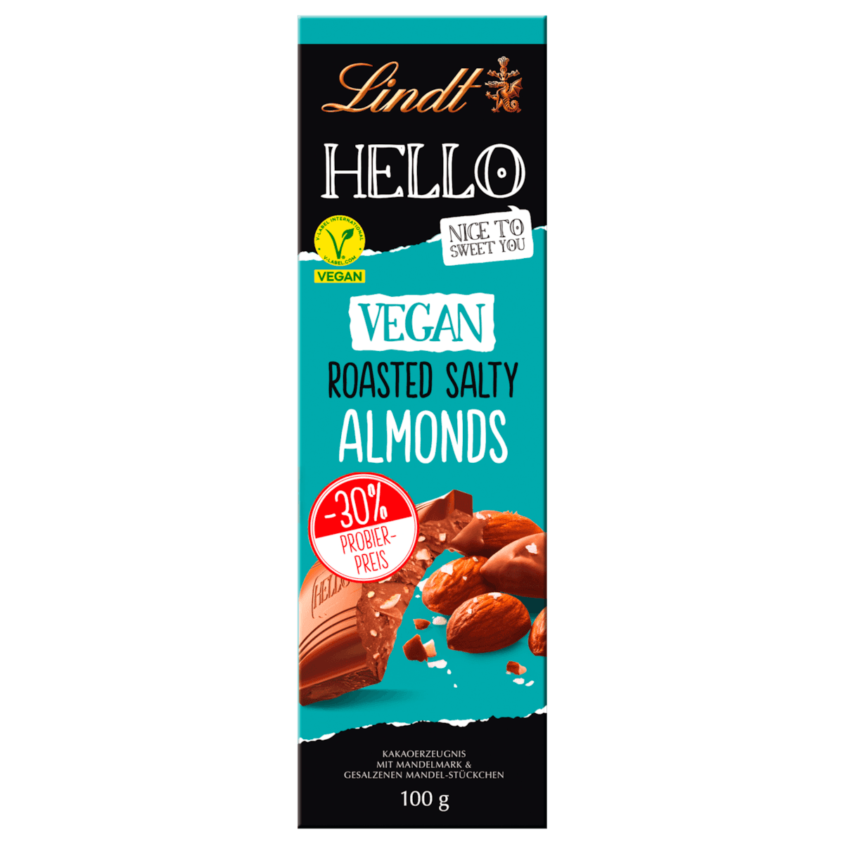 Hello Roasted Salty Almonds Tafel vegan 100g